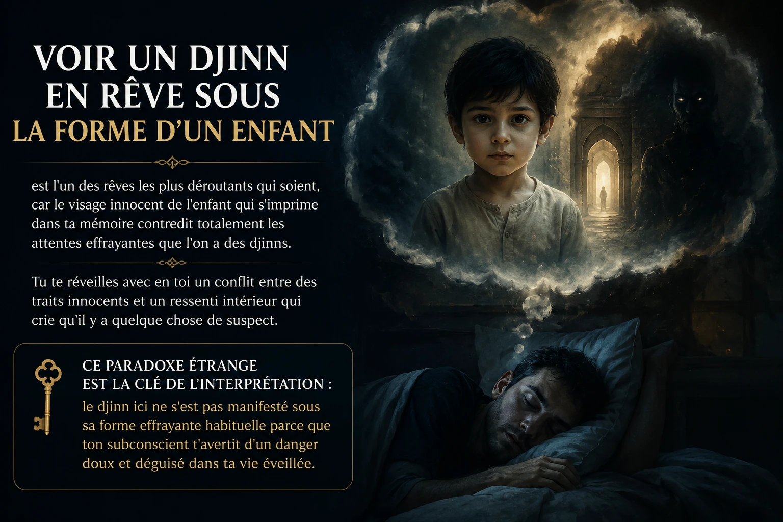 Voir un djinn en rêve sous la forme d'un enfant — Son interprétation selon Ibn Sîrîn pour la femme mariée et la célibataire